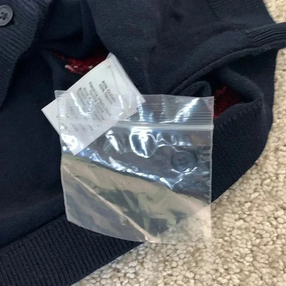 Talbots Navy Cardigan with red and white stars NWOT - Picture 5 of 7